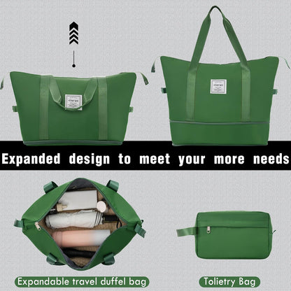 Merax Luggage Set 2 Piece Suitcase Sets with Spinner Wheel,Lightweight Hardside Expandable Travel Laggage with TSA Lock,Suitcase with Travel Bag(20"/28",Green)