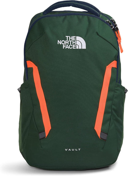 The North Face Vault Everyday Laptop Backpack, Pine Needle/Summit Navy/Power Orange, One Size