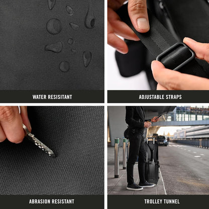 Kenneth Cole REACTION Abrasion-Resistant Parker Laptop Backpack, Black, 16" Convertible