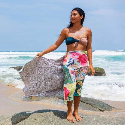 Quick Dry Towel Extra Large Waffle 78x35 Inch - Microfiber Beach Towel - Perfect for Beach, Travel, Swimming, Pool, Yoga, Hiking, Camping - Lightweight, Fast Drying, Compact for Adults (Blossom)