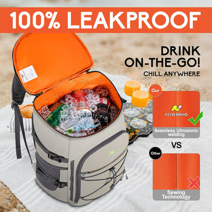 N NEVO RHINO Backpack Coolers Insulated Leak Proof 36/54 Cans,Portable Lightweight Waterproof Insulated Cooler Backpack for Men & Women Ideal for Camping,Travel,Beach,Picnics,Lunch & Day Trips