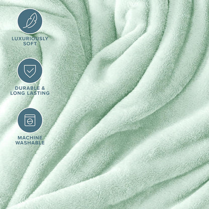 Bare Home Fleece Blanket - Throw/Travel - Ultra-Soft Lightweight for Bed, Sofa, and Couch - Luxury Microplush - Cozy Warm Blanket (Throw/Travel, Spring Mint)