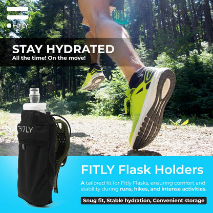 FITLY Soft Flask - Shrink As You Drink Soft Water Bottle for Hydration Pack - Folding Water Bottle Ideal for Running, Hiking, Cycling, Climbing & Rigorous Activity