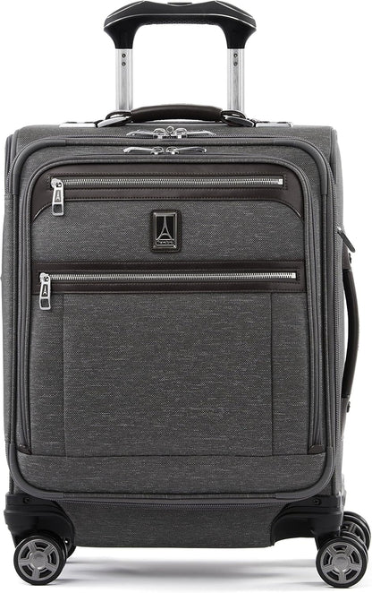 Travelpro Platinum Elite Softside Expandable Carry on Luggage, 8 Wheel Spinner Suitcase, USB Port, Men and Women, International, Vintage Grey, Carry On 19-Inch