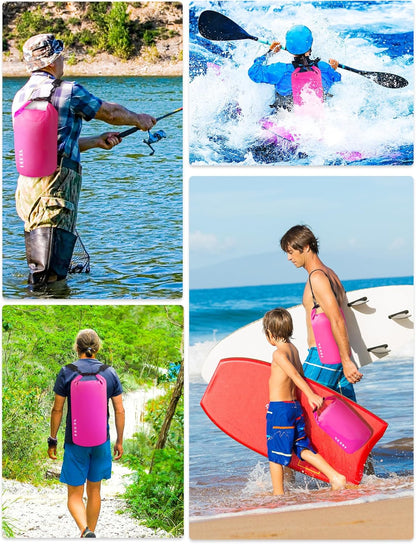 HEETA Waterproof Dry Bag for Women Men(Upgraded Version) 5L/10L/20L/30L/40L Roll Top Lightweight Dry Storage Bag Backpack with Emergency Whistle for Travel, Swimming, Boating, Kayaking, Camping, Beach
