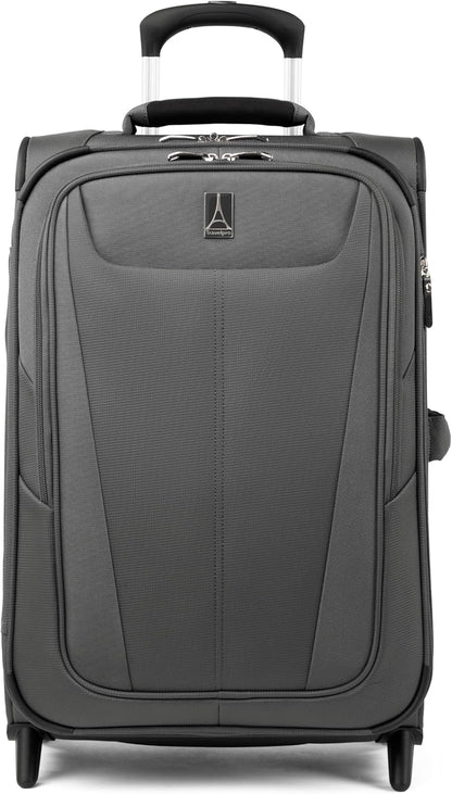 Travelpro Maxlite 5 Softside Expandable Upright 2 Wheel Carry on Luggage, Lightweight Suitcase, Men and Women, Shadow Grey, Carry On 22-Inch