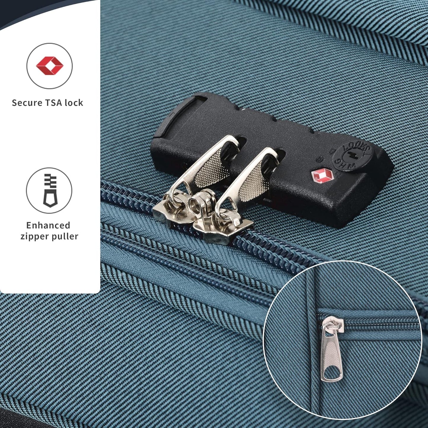 Merax Softside Luggage Set Softshell Lightweight 3 Piece Spinner Suitcase 22" 26" 30" New Green