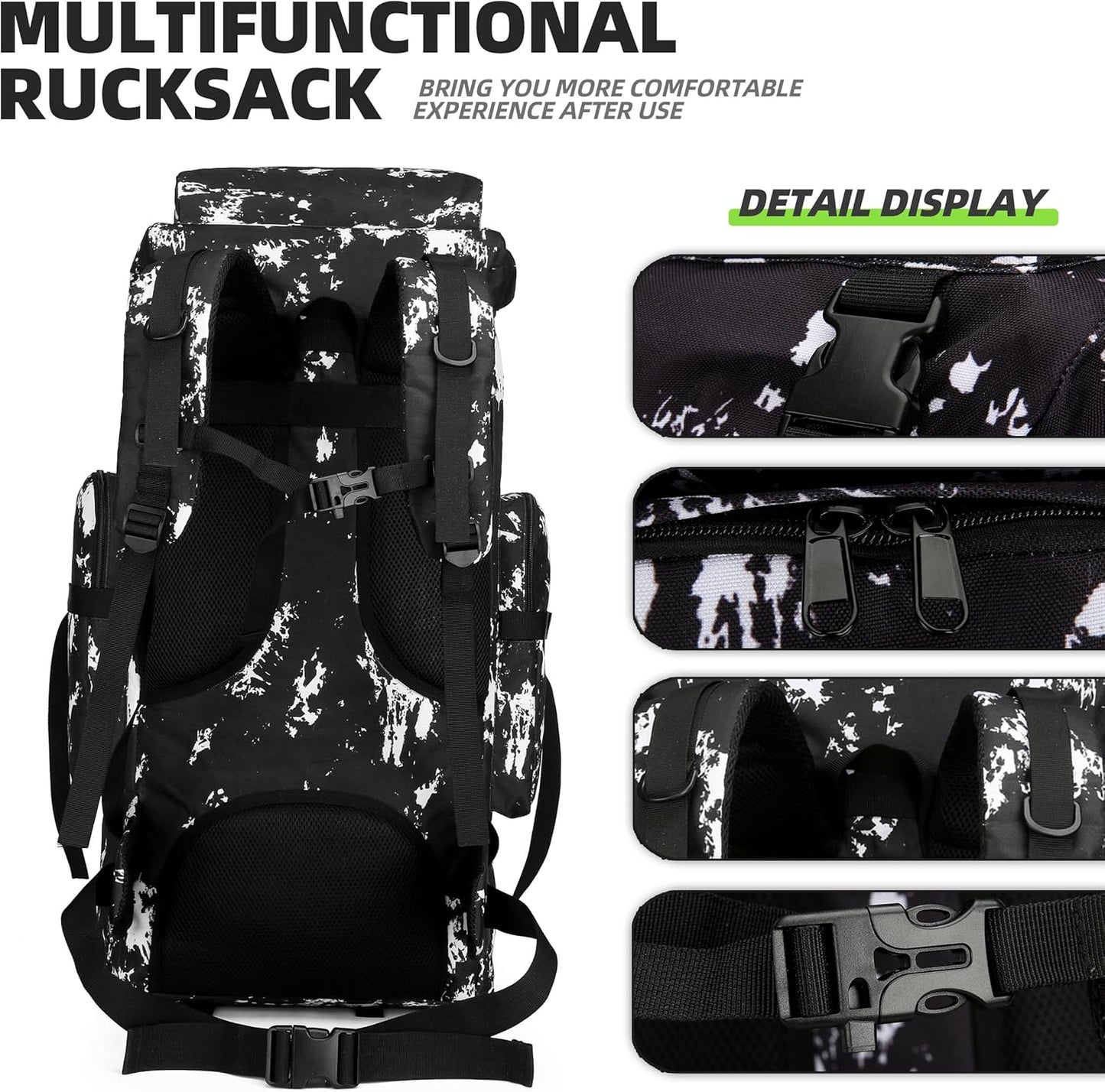 King'sGuard 70L Camping Hiking Backpack Tactical Backpack Military Molle Rucksack Backpack for Outdoor