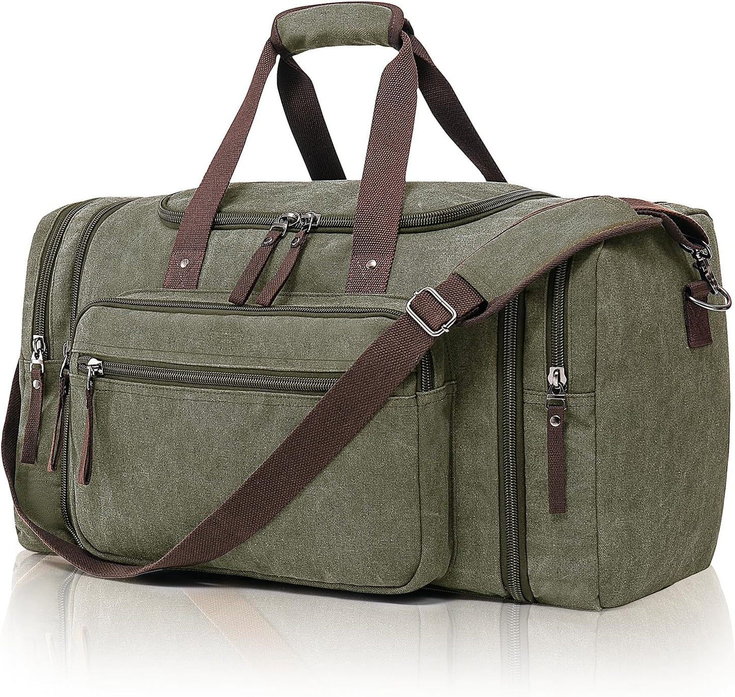 Canvas Expandable Duffle Bag for Men Traveling, Luggage Travel Bag Weekender Overnight Bag,Mens Gym Carry on Duffel Bags