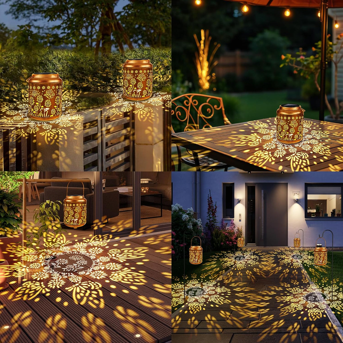Brizled Butterfly Solar Lantern Lights 2 Pack, Warm White Christmas/Birthday Gift for Women Mom Grandma, Waterproof Hanging Solar Butterfly Lights, LED Lanterns for Garden Patio Path Tabletop Decor