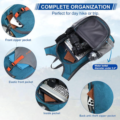 FIORETTO 20L Hiking Backpack for Women Men Mini Packable Backpack Lightweight Small Daypack for Camping Travel Outdoor, Turquoise