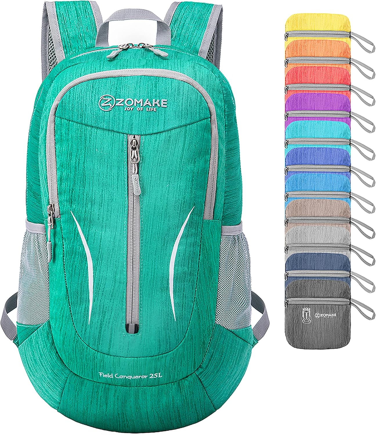 ZOMAKE 25L Ultra Lightweight Packable Backpack, Foldable Hiking Backpacks Water Resistant Small Folding Daypack for Travel(Dark Green)