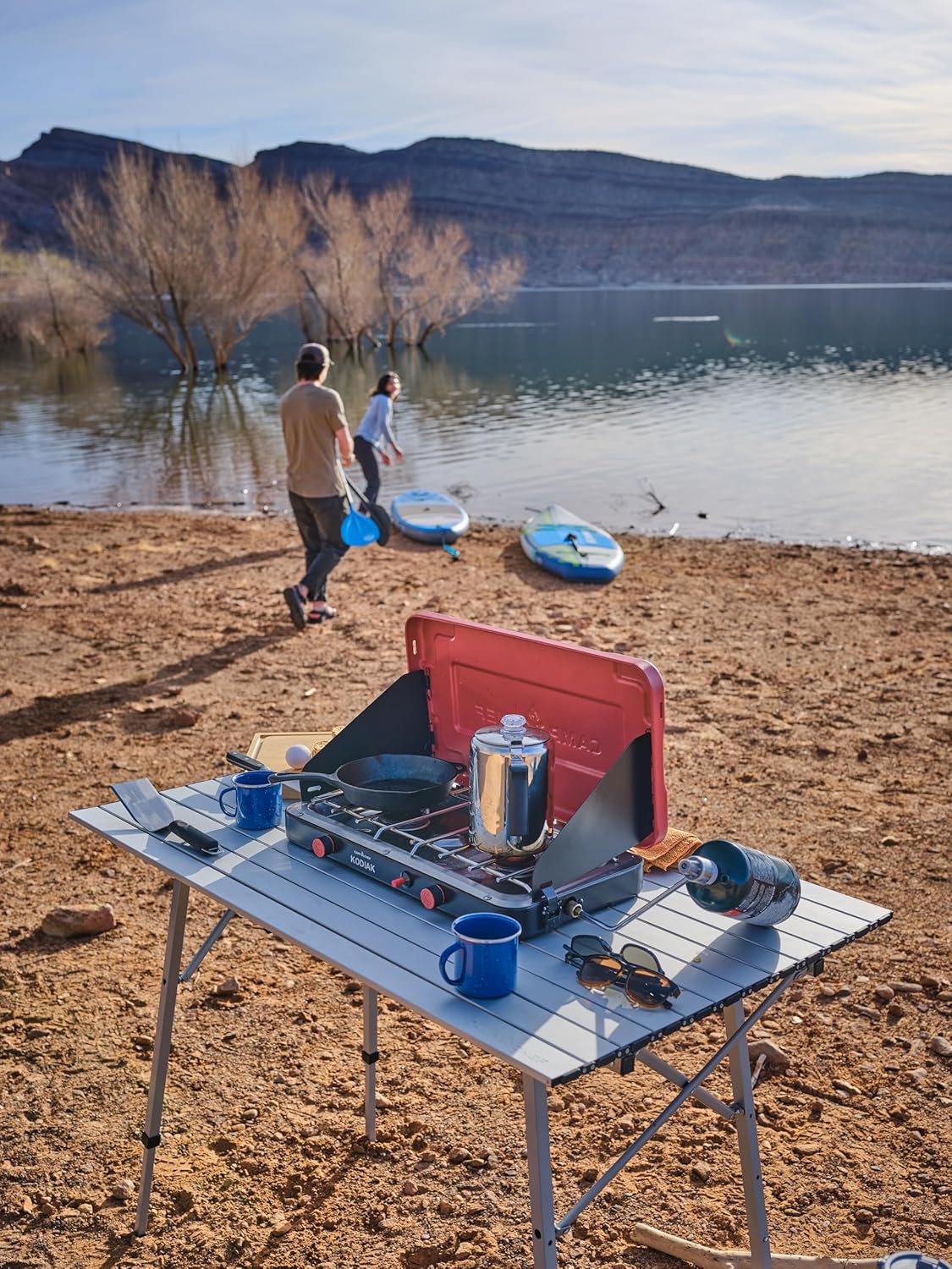 Camp Chef Mountain Series Kodiak - High Outpt Two-Burner Camp Stove - Lid Doubles as Windscreen - Portable Cooking Stove - For Outdoor Cooking - 20,000 BTU’s