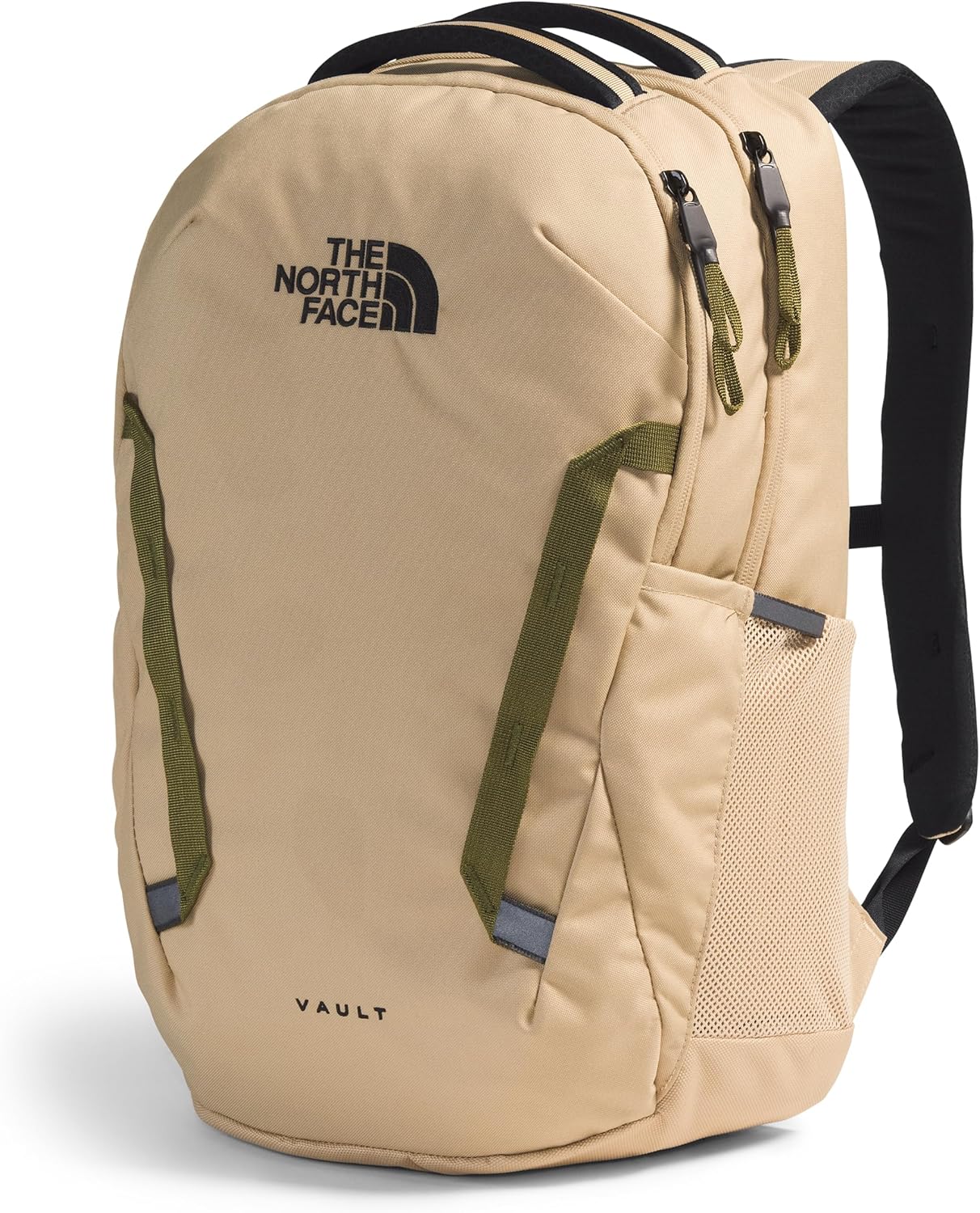 THE NORTH FACE Vault Everyday Laptop Backpack | Commuter Travel Bag with Water-Repellent Finish, Spacious Main Compartment, Khaki Stone/TNF Black, One Size