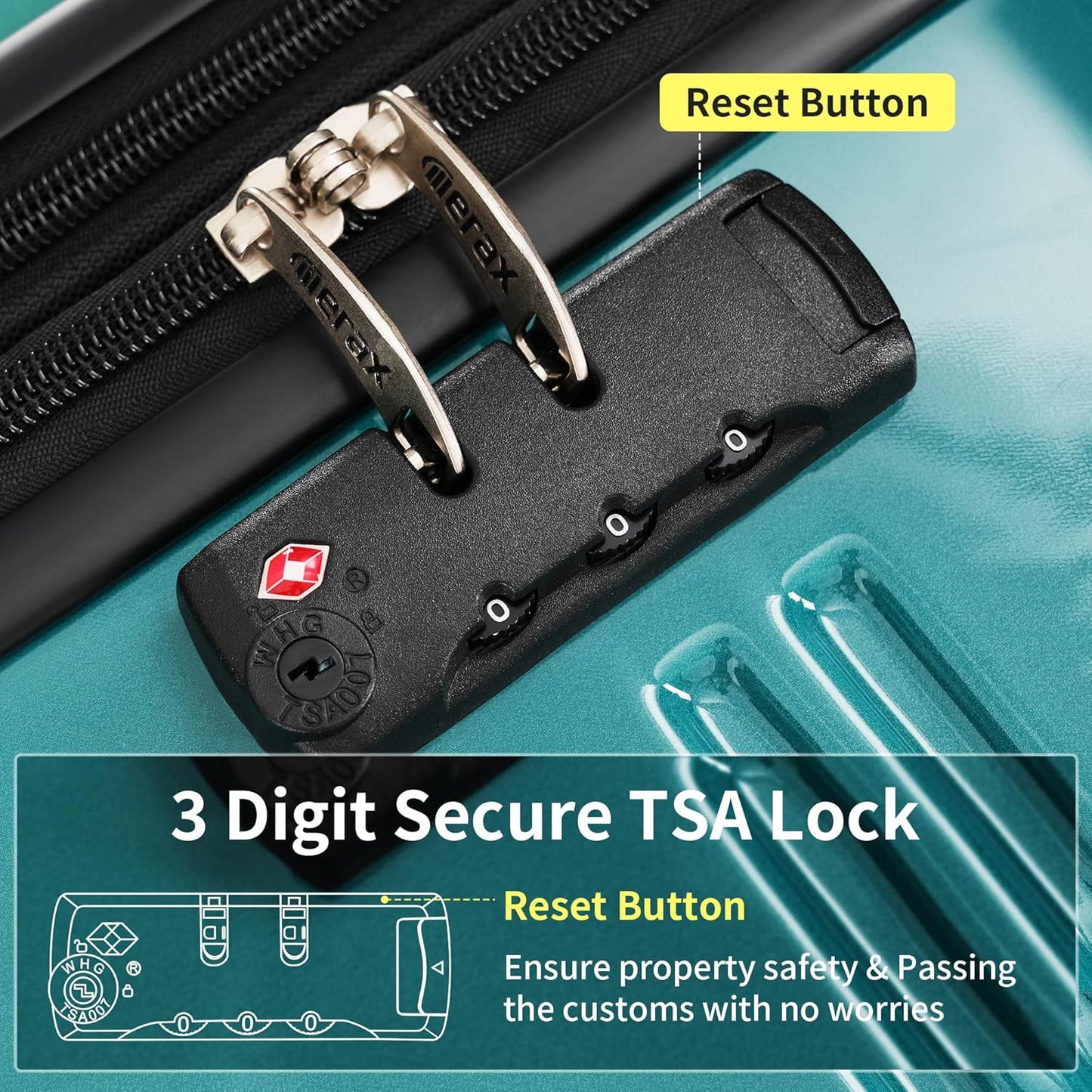 Merax Luggage Sets 3 Piece, Hardside Expandable Suitcase Set with Spinner Wheels, Lightweight Gradient Color Luggage 20+24+28 IN,Green+Yellow