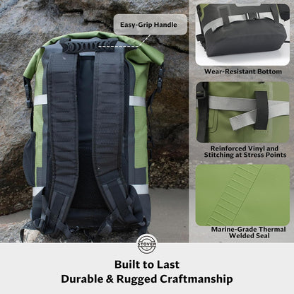 STOVER 5/10/25/30/40/55L Waterproof Backpack- Floating Dry Bag for Kayaking, Travel, Beach, Hiking, & Camping, Men/Women