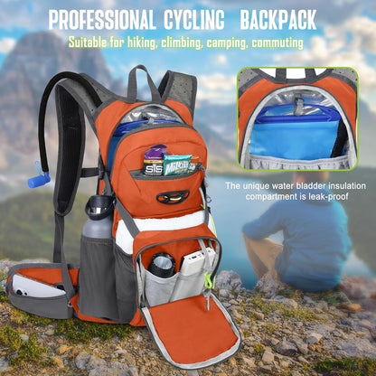 N NEVO RHINO Hydration Backpack, 18L Multipurpose Hiking Backpack with 3L Water Bladder, Water Backpack Insulated Hydration Pack Ideal for Hiking and Cycling