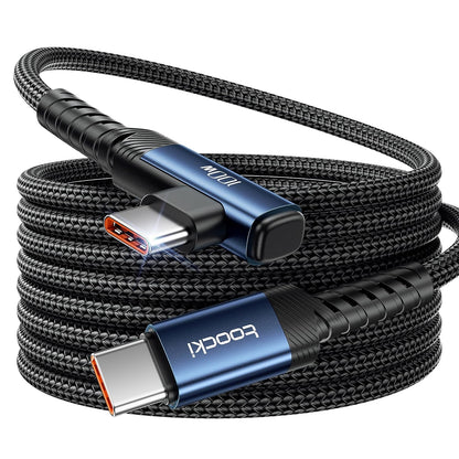 USB C Cable 10ft 100W Right Angle Fast Charging Cord, Nylon Braided USB 2.0 Cable for iPhone 17 16 15 Pro Plus Pro Max Air, iPad Pro, Samsung Galaxy S24 S23, Switch, MacBook Pro, Pixel