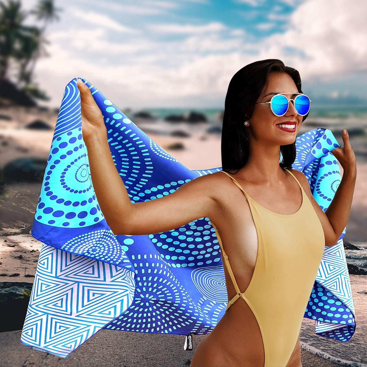 Elite Trend Quick Dry Towel Extra Large 78x35 Inch - Microfiber Beach Towel - Perfect for Beach, Travel, Swimming, Pool, Yoga, Hiking, Camping - Lightweight, Fast Drying, Compact for Adults (Zero)