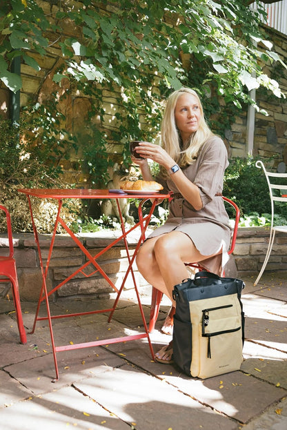 Sherpani Soleil, Anti Theft Convertible Backpack, 3 in 1 Tote Bag, Crossbody Bag, Cross Body Purse, 18L Travel Backpack, Travel Gifts for Women, RFID Protection, Fits 13” Laptop (Straw Lite)