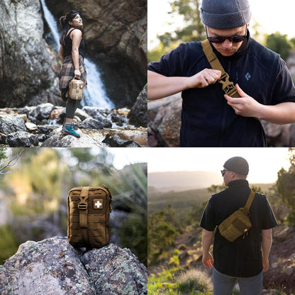 My Medic MyFak Mini First Aid Kit - Small and Lightweight for Camping Hiking and Backpacking - IFAK with 70 Items - HSA/FSA Great for Travel - Coyote