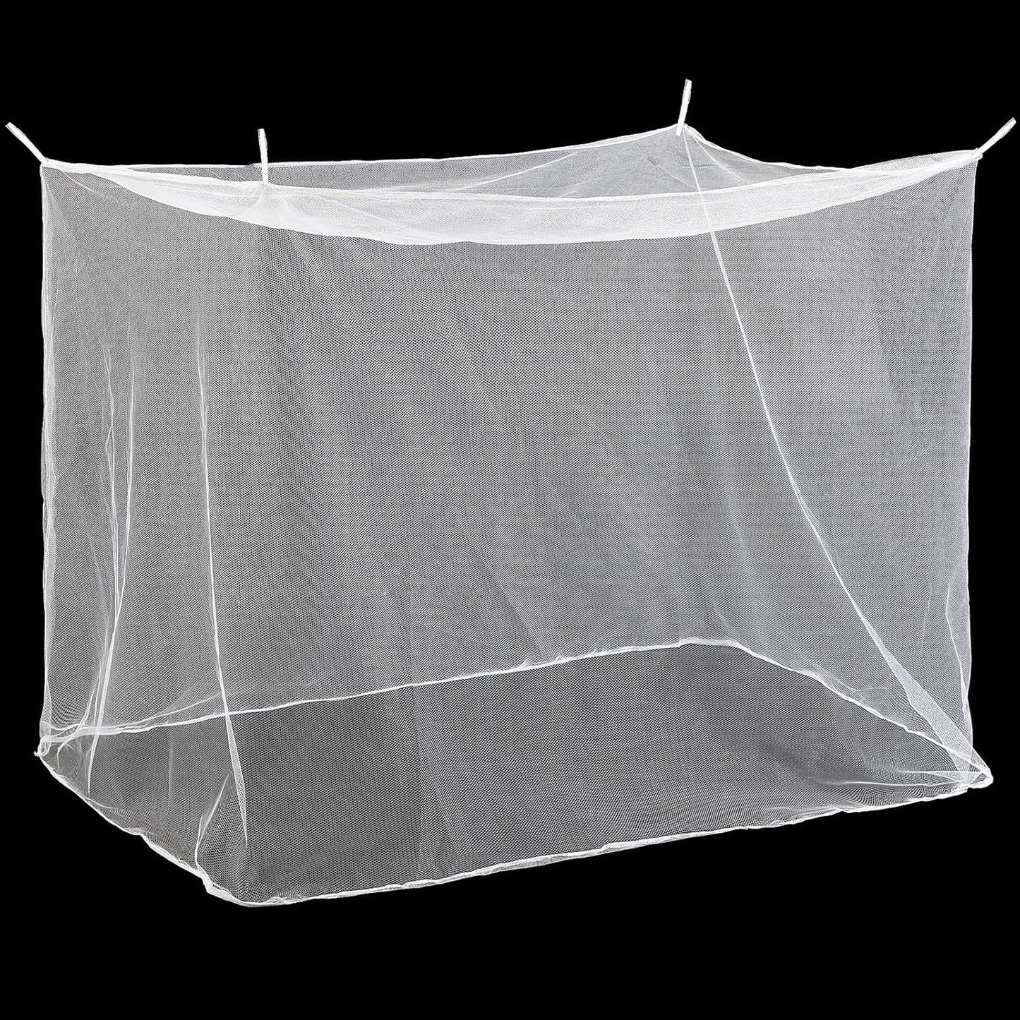 4 Corners Mosquito Net for Mosquiteros para Camas Bed Canopies Netting Bed Drapes Rectangular Mosquito Mesh for Camping Home Outdoor Travel(White,L78 X W71 X H67 Inch,No-Opening)