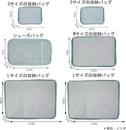 JJ POWER Travel Packing Cubes, Luggage Organizers with Shoe Bag