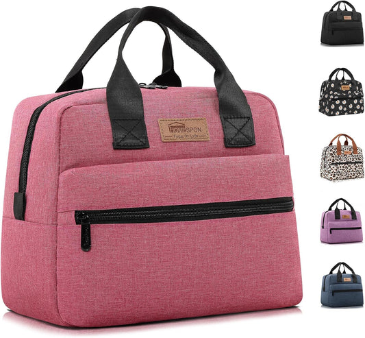HOMESPON Insulated Lunch Bag for Women Men Lunch Box Cooler Lunch Tote for Work Picnic (Rose)