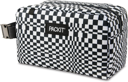 PackIt® Freezable Snack Box, Checked Out, Built with ECOFREEZE Technology, Collapsible, Reusable, Zip Closure with Buckle Handle, Designed For Work Snacks, Fresh Snacks On the Go, Adults, and All Ages