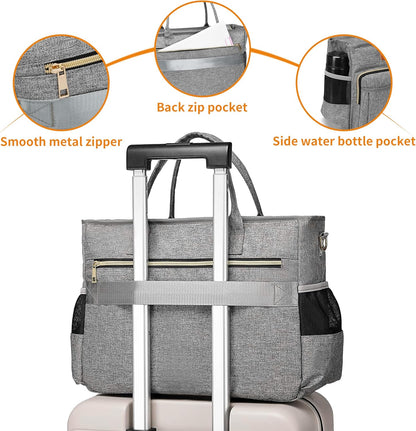 Laptop Tote Bag, Middle Size Computer Messenger Teacher Bag with 15.6'' Padded Laptop Sleeve