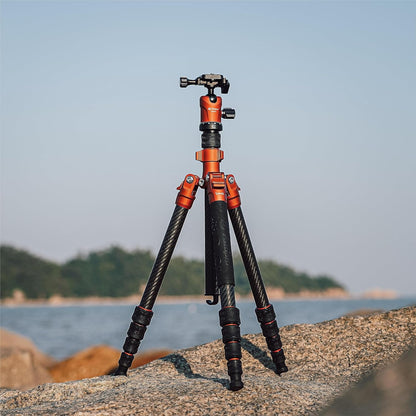 Fotopro 60" Carbon Fiber Tripod, Compact Lightweight Travel Tripod for DSLR Camera, Camera Tripod with Ballhead Quick Release Plate Carry Bag, with Detachable Monopod, Max Load 17.63lb