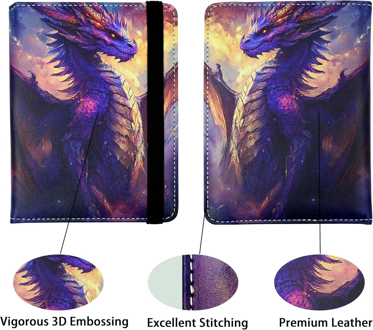 Dragon Passport Holder for Women and Men PU Leather Passport Cover for Travel