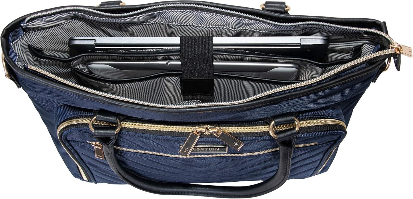 Kenneth Cole REACTION Chelsea Quilted Chevron 15" Laptop & Tablet Business Tote with Removable Shoulder Strap