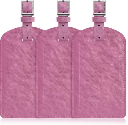 3 Pack Luggage Tags for Suitcases, TSA Approved Bag Tags, Baggage Tags with Privacy Protection, Travel Essentials Luggage Accessories, Purple