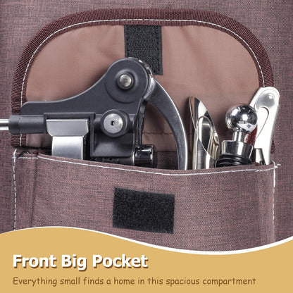 Tirrinia 2 Bottle Wine Gift Tote Carrier - Leakproof & Insulated with Large Pockets Wine Cooler Bag for Travel, Tasting, Party, Dinner, Valentine's Day Gift