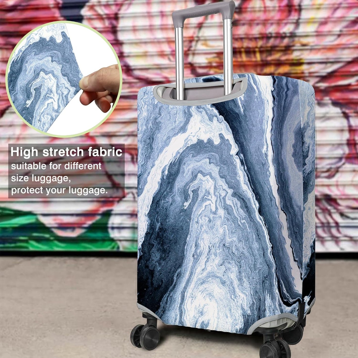 Travel Luggage Cover Suitcase Protector Fits 18-32 Inch Wheel Covers PatternedTravel Related Items Flower Luggage Protector Elastic M
