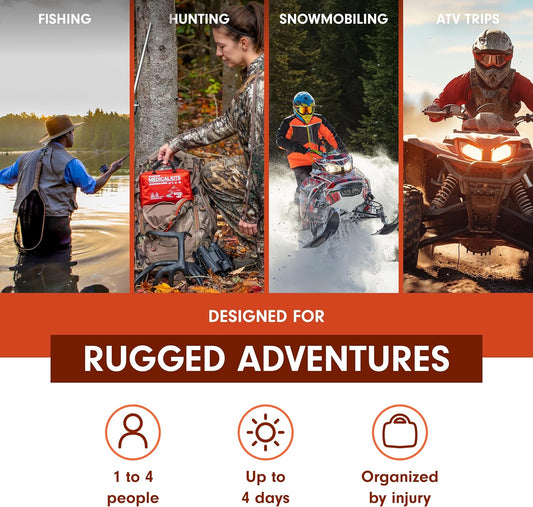 Adventure Medical Kits Sportsman Series Medical Kit - 200 - First Aid Kit for Camping, Hiking, Hunting & More - For 4 People for 4 Days - Includes Bandages, Medicine, Guide Book & More