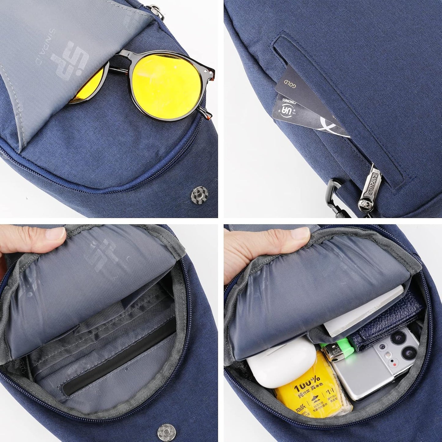 WATERFLY Small Crossbody Sling Backpack Anti Theft Backpack for Traveling Chest Shoulder Bag