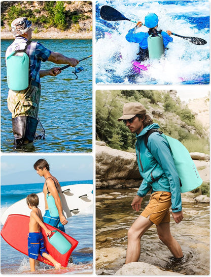HEETA Waterproof Dry Bag for Women Men(Upgraded Version) 5L/10L/20L/30L/40L Roll Top Lightweight Dry Storage Bag Backpack with Emergency Whistle for Travel, Swimming, Boating, Kayaking, Camping, Beach