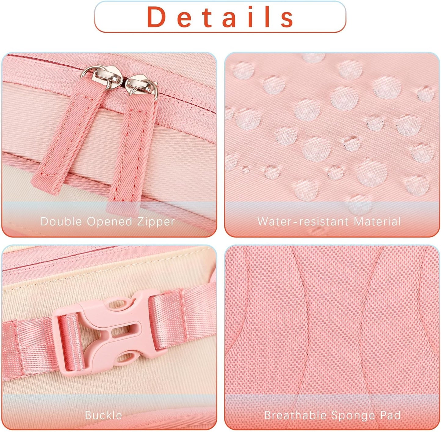 Lightweight Cute Kids Backpack for School Kindergarten Elementary Backpacks for Gilrs ages 6-8-10 (Blush Cream Coral)