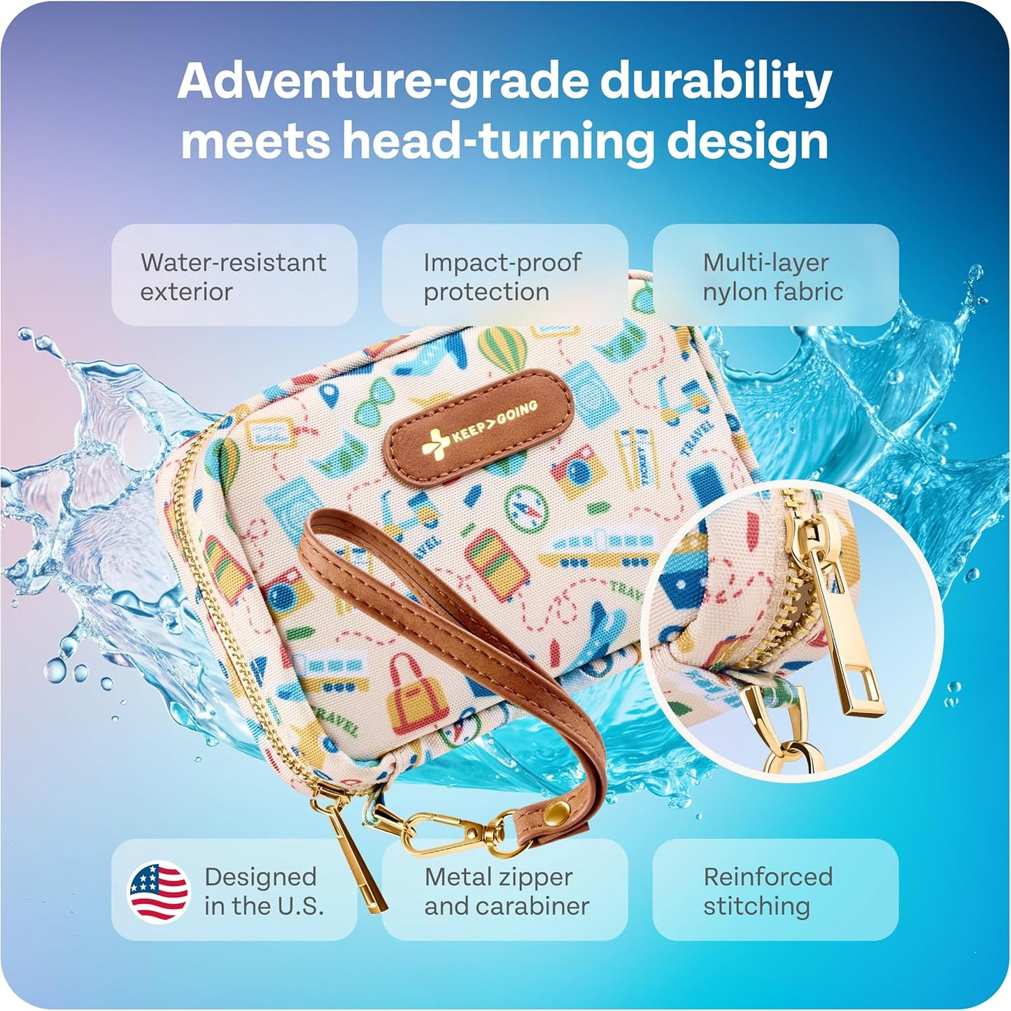 KeepGoing Travel First Aid Kit for Car, Home, Hiking, Camping and Outdoor Emergencies - First Aid Kit Travel Size TSA-Approved