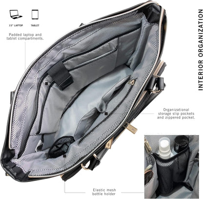 Kenneth Cole REACTION Chelsea Quilted Chevron 15" Laptop & Tablet Business Tote with Removable Shoulder Strap