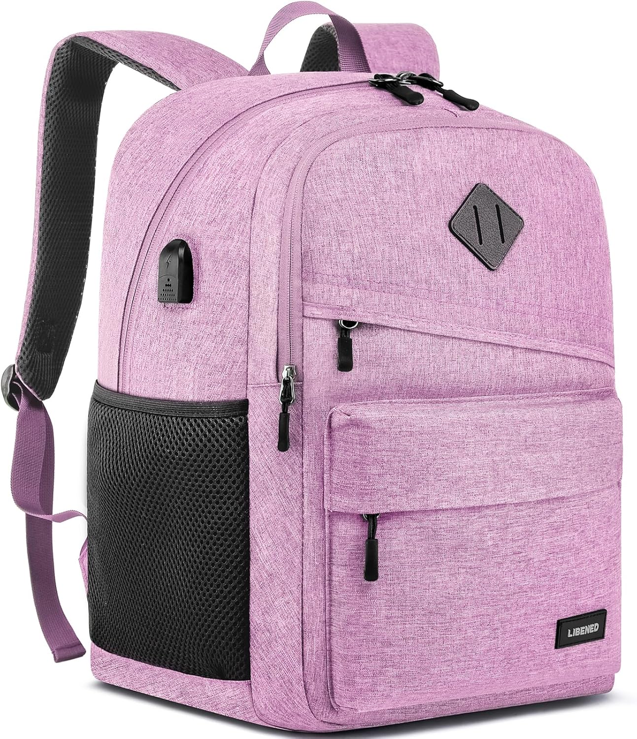 School Backpack for Teen Girls, Cute College Backpacks for Women Students Aesthetic Bookbag Large 15.6 Inch Laptop Bag Middle School Back Pack, Pink