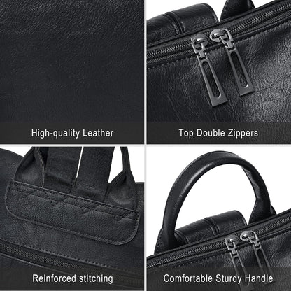 Shrrie Vegan Leather Laptop Backpack for Women 15.6 inch Work Backpack Fashion Travel Backpack Purse for Travel College Work