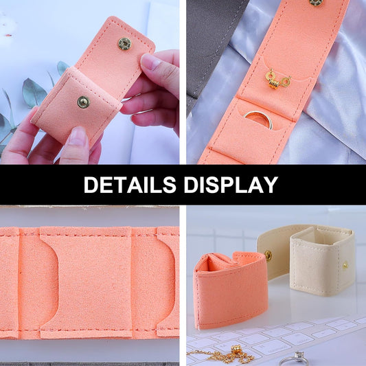 3 PCS Mini Travel Jewelry Organizer Bag - Tinycious Foldable Portable Case with Buckle, Auxiliary Jewelry Storage for Travel