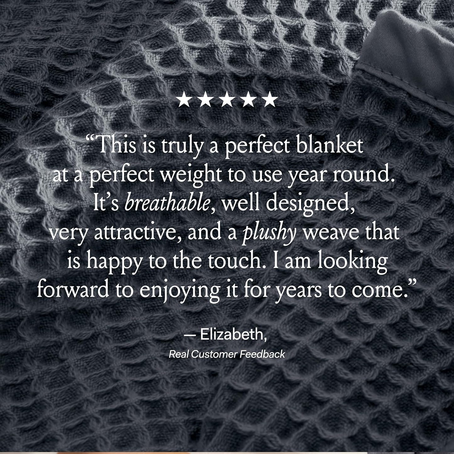 BOLL & BRANCH Waffle Bed Blanket - Full/Queen, Stone - Luxury 100% Organic Cotton - Soft, Lightweight and Breathable - Textured Waffle Weave Design