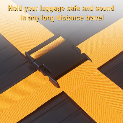 Luggage Straps for Suitcases TSA Approved Travel Belt 8 Pack by Chelmon (Yellow)