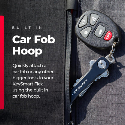 KEYSMART Key Holder for Keychain - Compact Key Organizer for Key Chain, Minimalist Clutter-Free EDC Keychains, Key Ring for Car Fobs Key Chains, Expandable (Up to 8 Keys, Black 2-Pack)