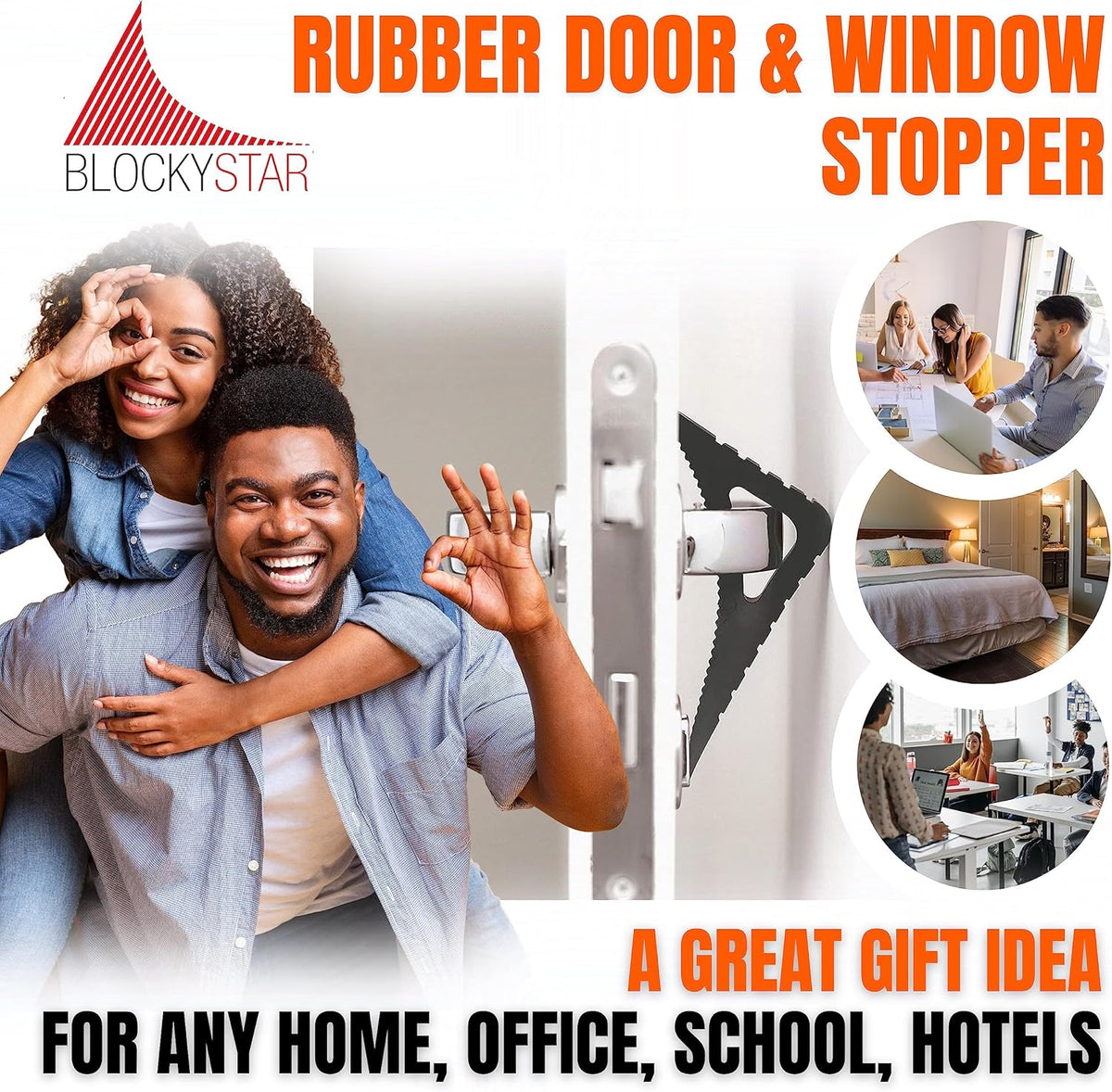 Door Stopper & Window Stopper, Rubber Door Stop Flexible, Door Wedge Stopper Award Winning, Decorative Door Stoppers for Bottom of Door Security, Colorful Doorstop Large Door Stopper Wedge