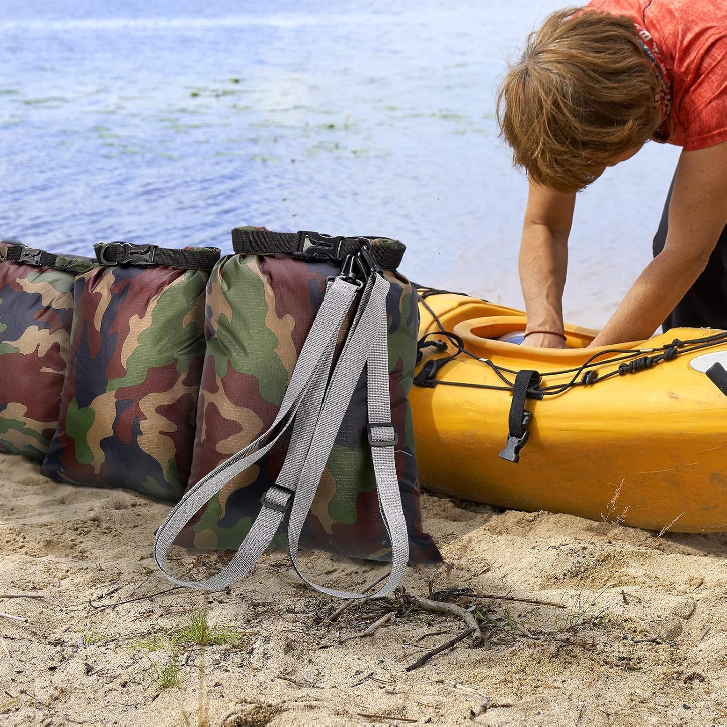 Shappy Waterproof Dry Bag Set 6 Sizes Lightweight Sacks and Long Adjustable Shoulder Strap Outdoor Water Proof Keep Gear Dry Bag Stuff Sacks for Backpacking, Boating, Hiking, Camping